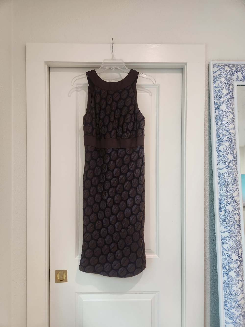 Badgley Mischka Sleeveless Brown Textured Midi Dress